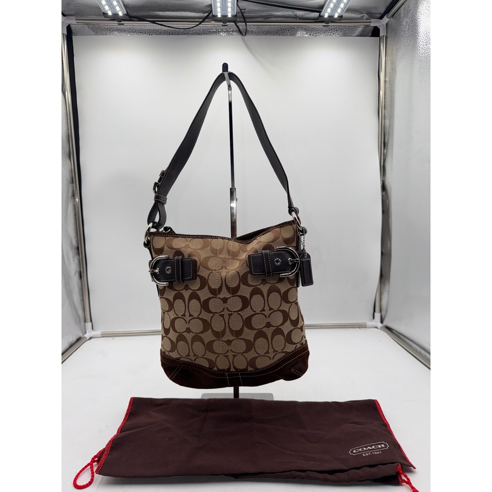 Coach Soho 3577 Signature Jacquard Suede Buckle Hobo Y2K Bag - Picture 1 of 13